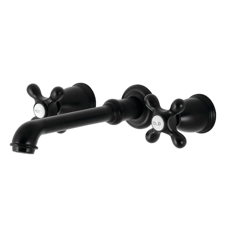 Kingston Brass KS7020AX Two-Handle Wall Mount Tub Faucet, Matte Black KS7020AX